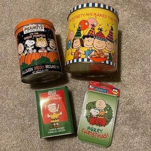 Charlie Brown advertising tins